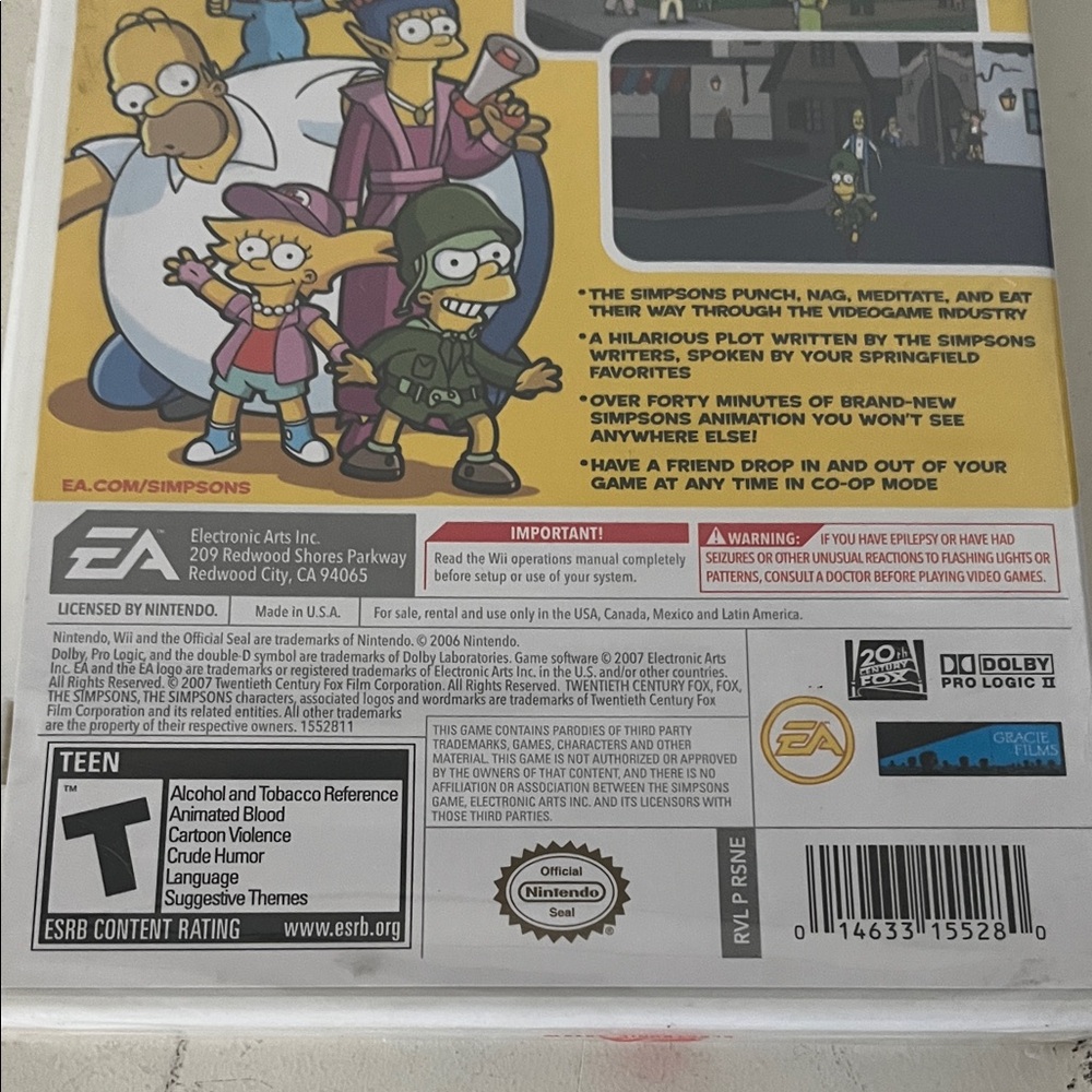 Nintendo Wii The Simpsons Game - Picture 3 of 8
